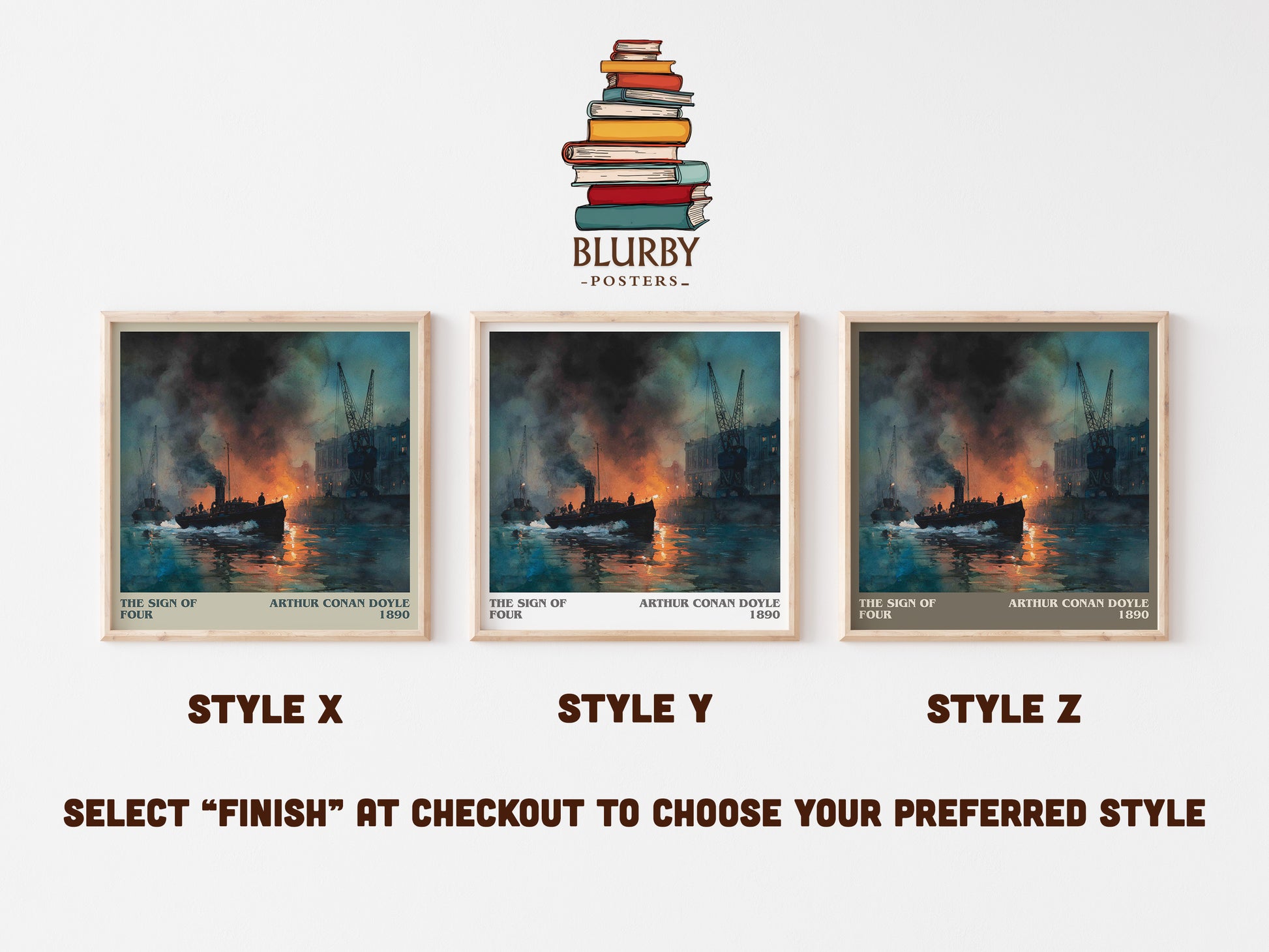 The Sign Of Four literary art print colour and style options – Arthur Conan Doyle book art