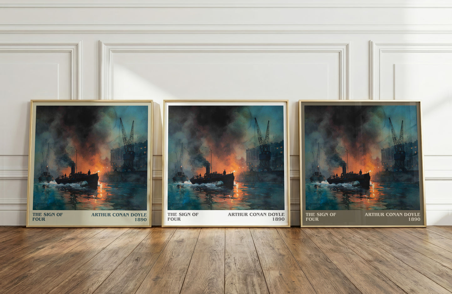The Sign Of Four literary print framed by window – literary home decor