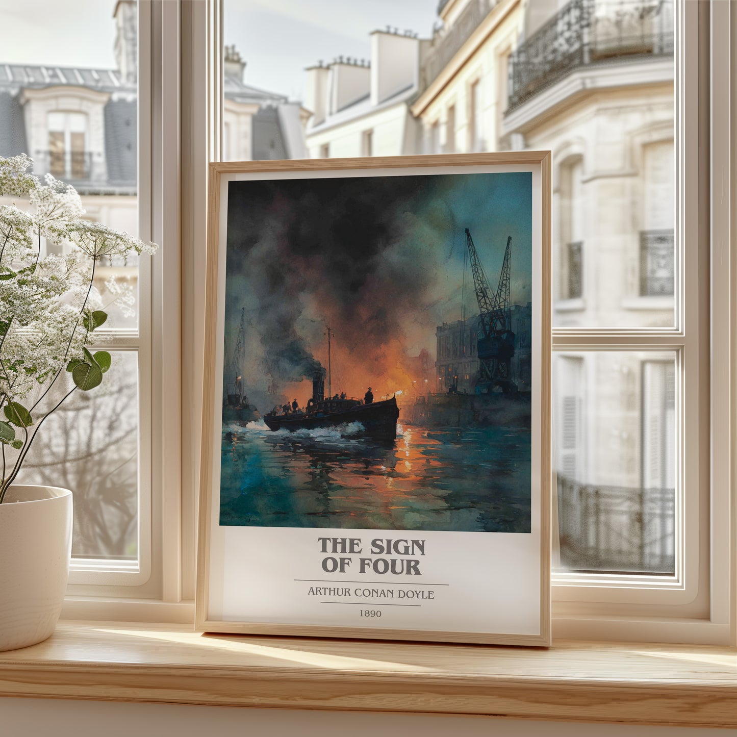 The Sign Of Four book cover poster colour and style options – Arthur Conan Doyle book art