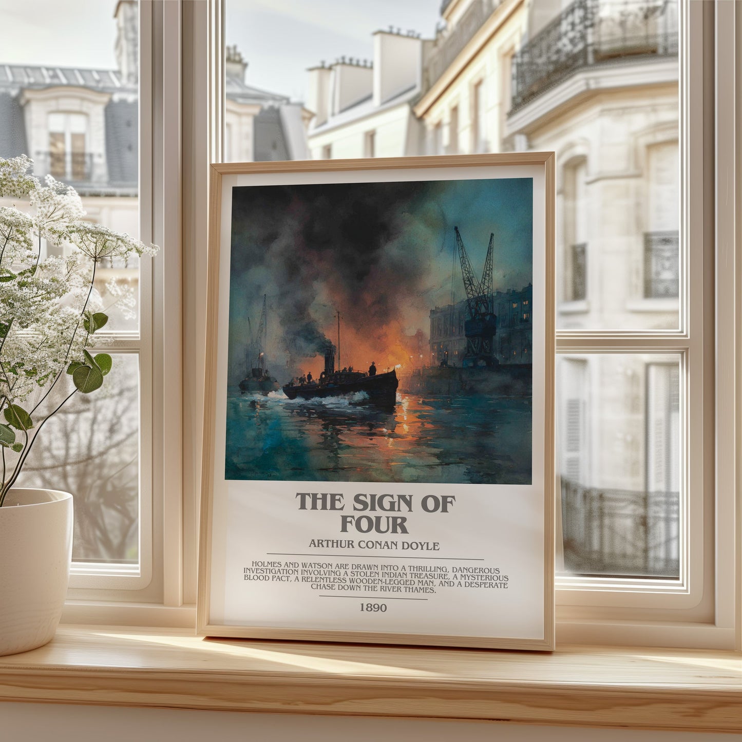 The Sign Of Four bookish poster colour and style options – Arthur Conan Doyle book art