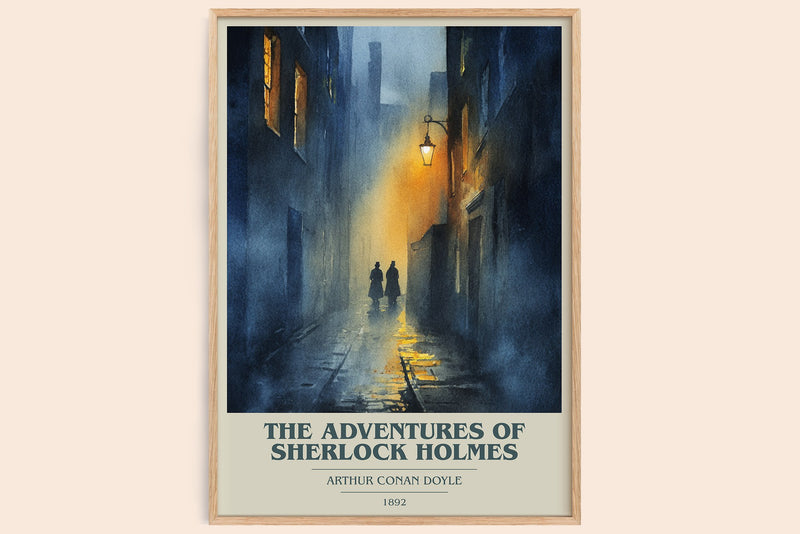 Adventures of Sherlock Holmes Book Cover Poster by S. Doyle (Modern Minimalist style)