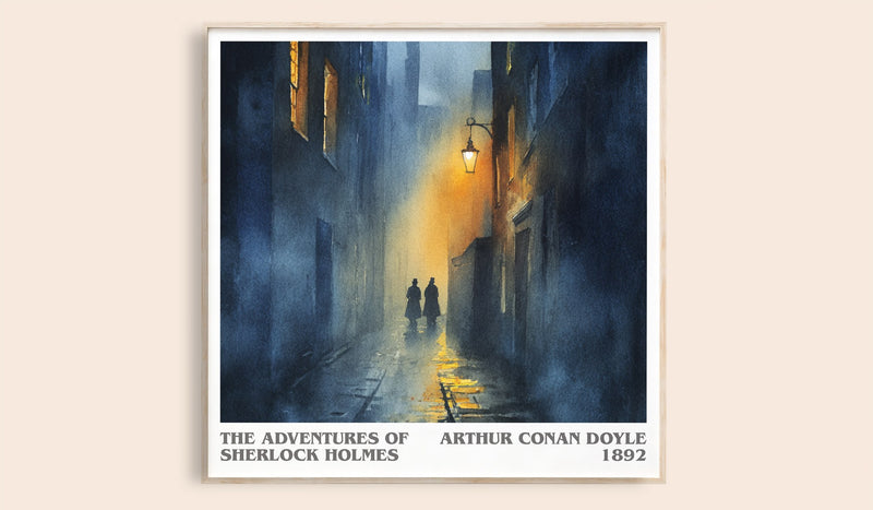 Adventures of Sherlock Holmes Literary Art Print by S. Doyle (Square style)