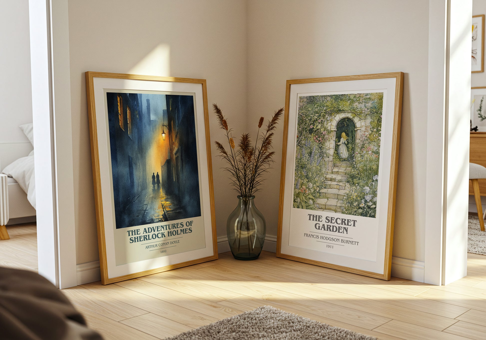 The Adventures of Sherlock Holmes book cover book poster framed on wall – mystery wall art