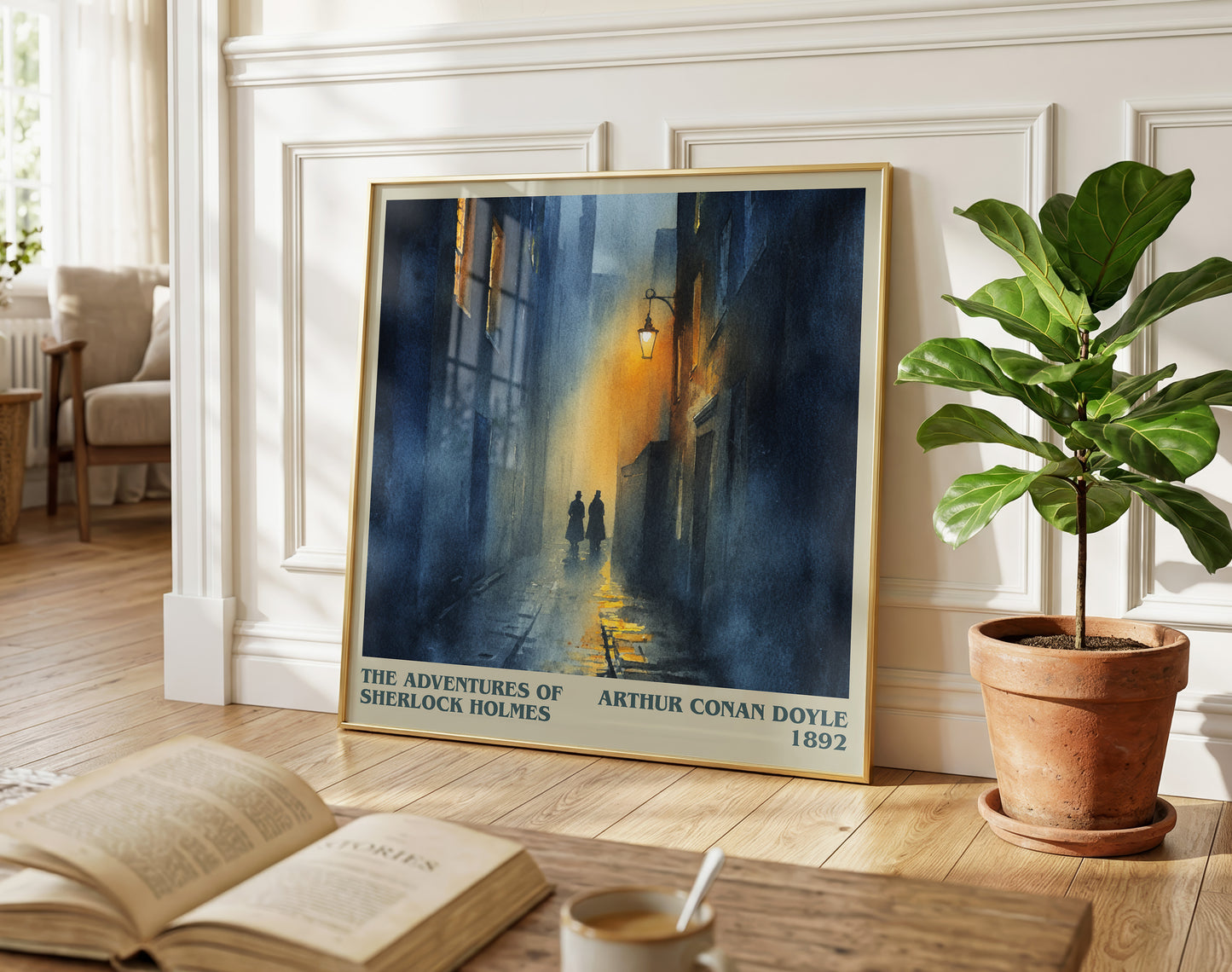 The Adventures of Sherlock Holmes literary poster paired in gallery wall – literary art prints