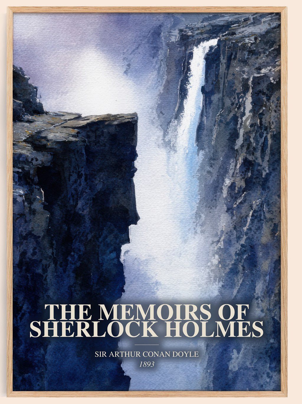 The Memoirs Of Sherlock Holmes watercolour book poster by Sir Arthur Conan Doyle – framed literary art print