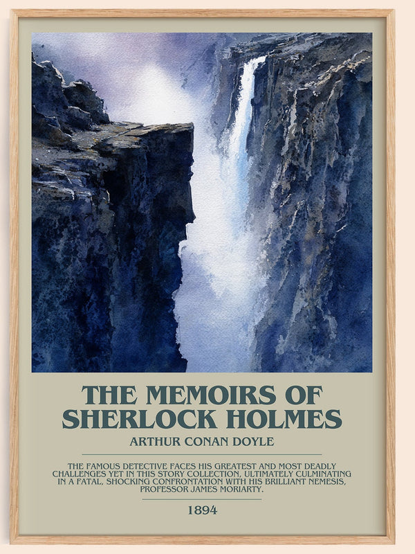 The Memoirs of Sherlock Holmes bookish book poster by Arthur Conan Doyle – framed literary art print