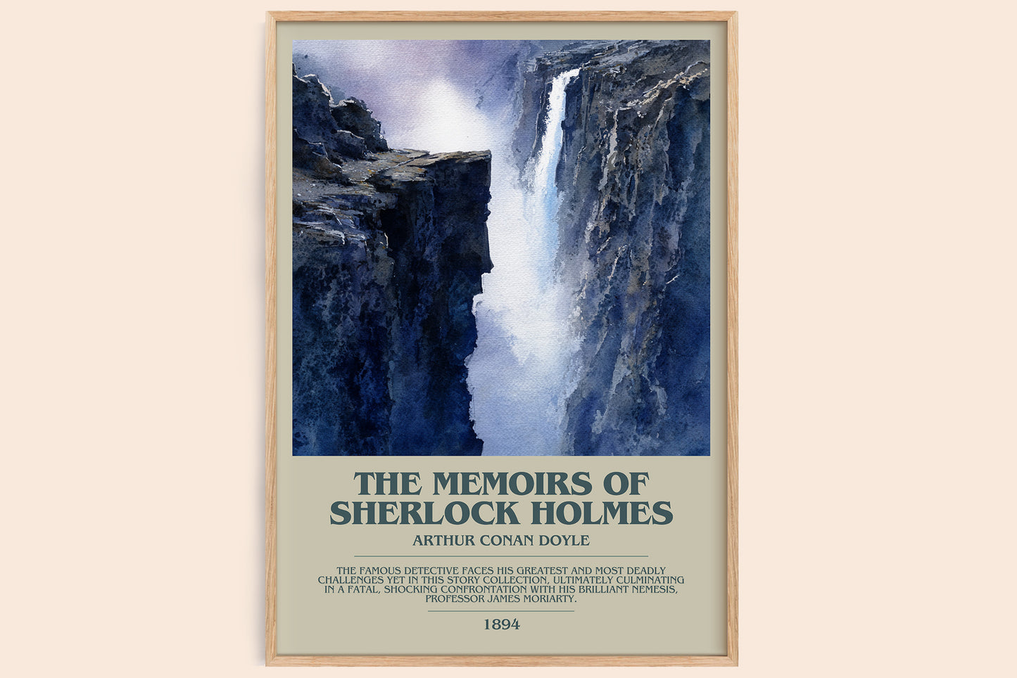 The Memoirs of Sherlock Holmes bookish book poster by Arthur Conan Doyle – framed literary art print