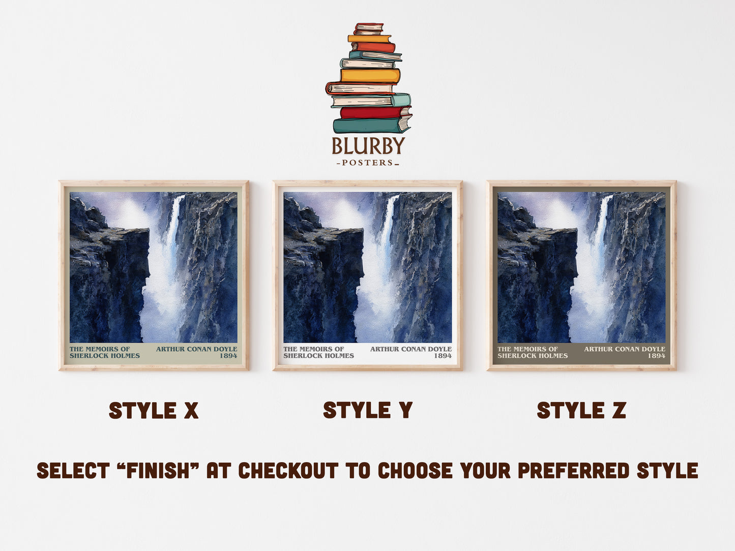 The Memoirs of Sherlock Holmes literary art print colour and style options – Arthur Conan Doyle book art