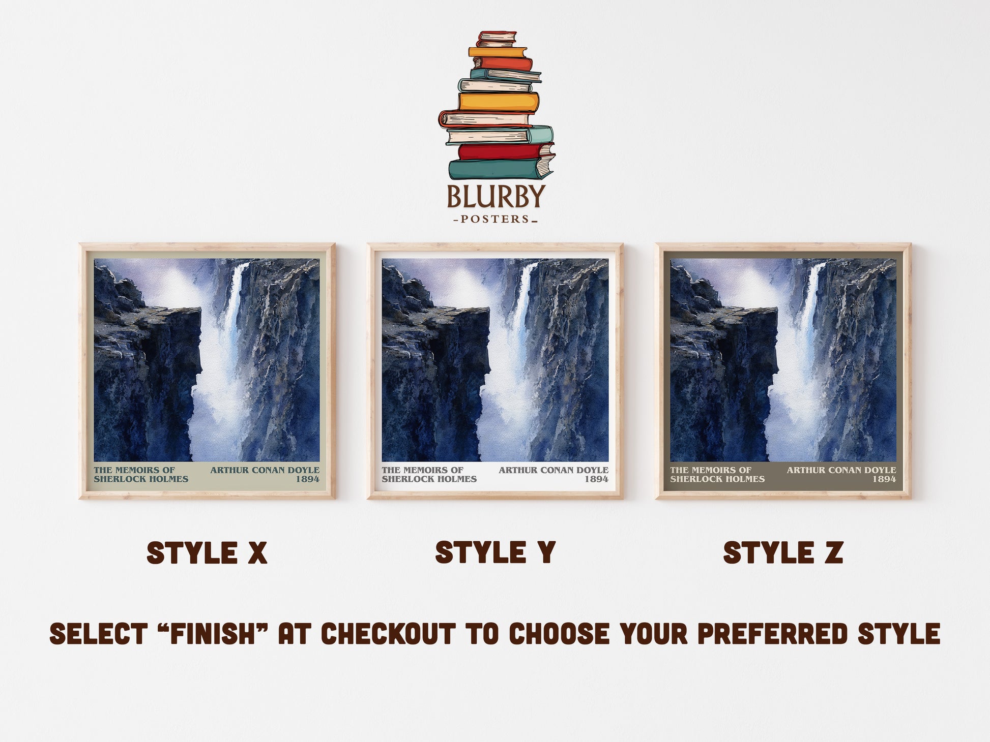 The Memoirs of Sherlock Holmes literary art print colour and style options – Arthur Conan Doyle book art