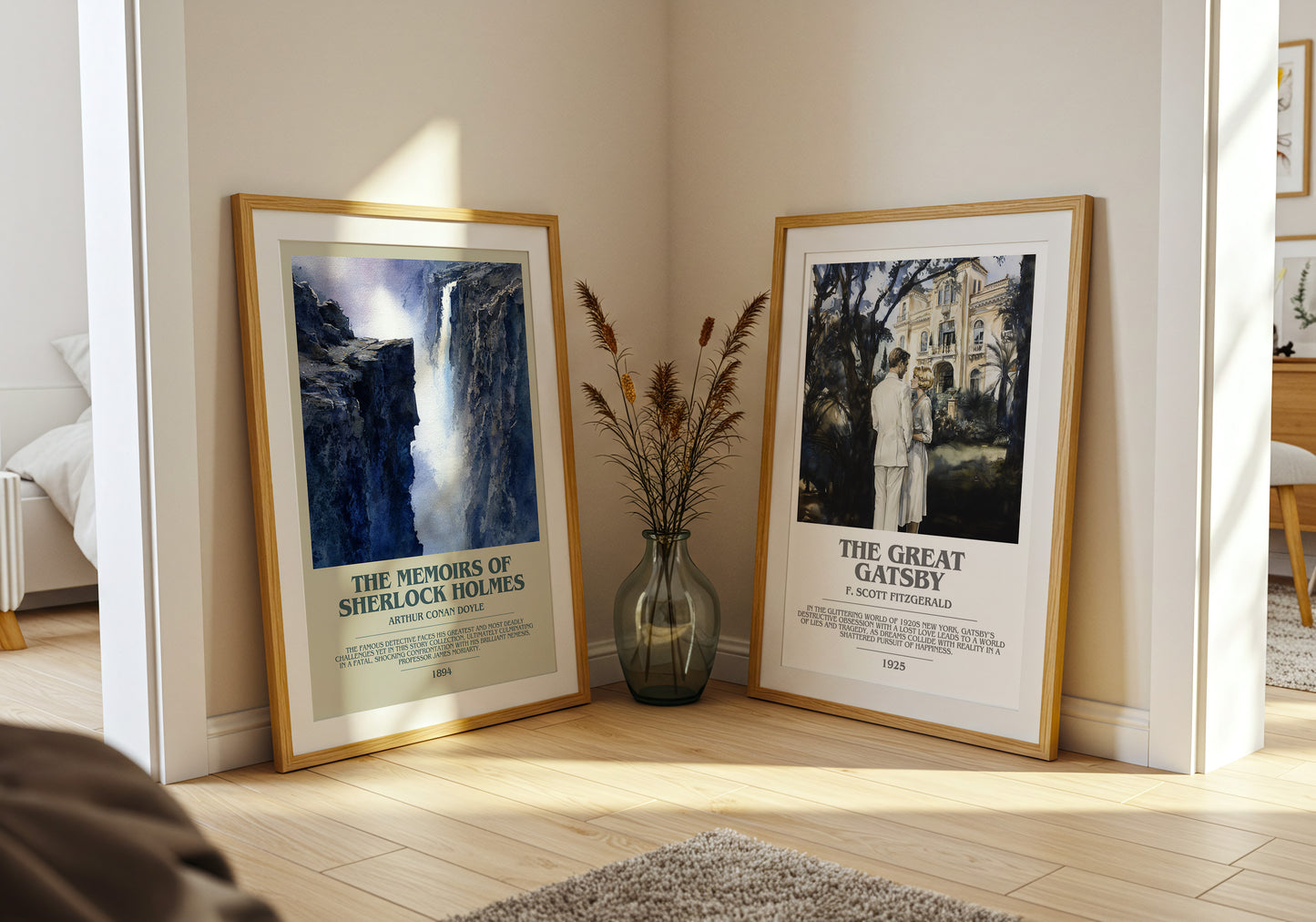 The Memoirs of Sherlock Holmes bookish book poster framed on wall – mystery wall art