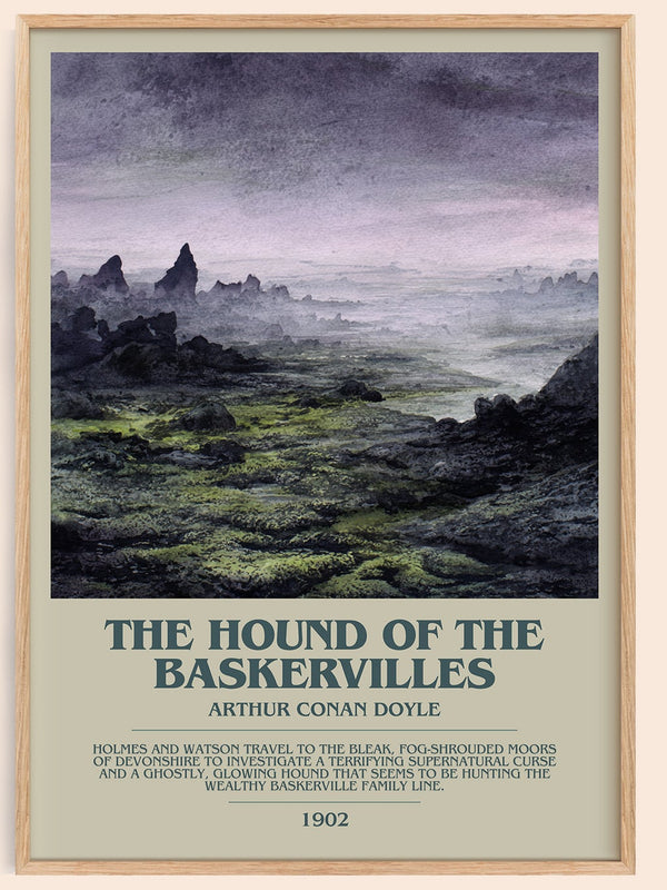 The Hound Of The Baskervilles bookish book poster by Arthur Conan Doyle – framed literary art print