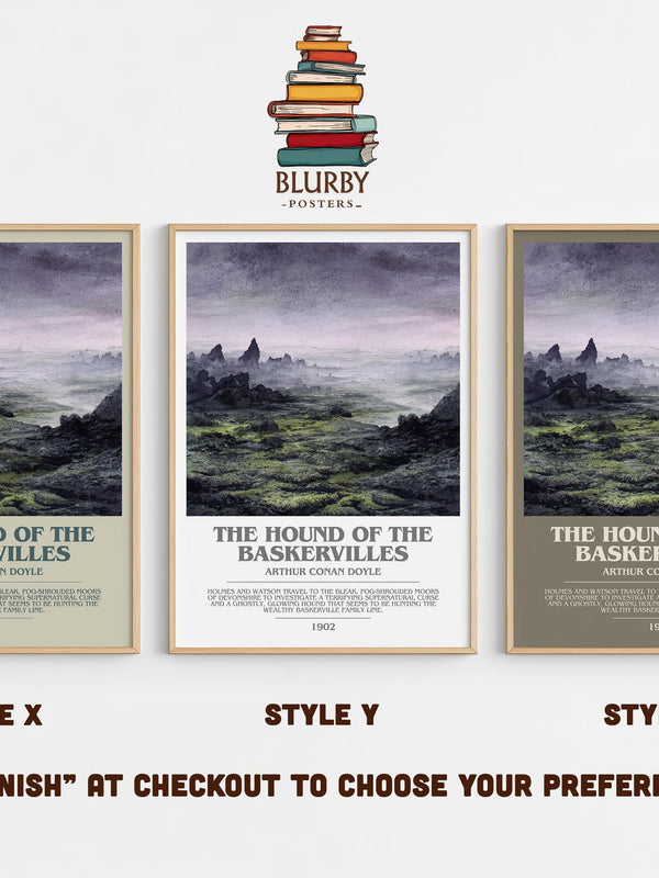 The Hound Of The Baskervilles bookish print in frame leaning in hallway – mystery wall art