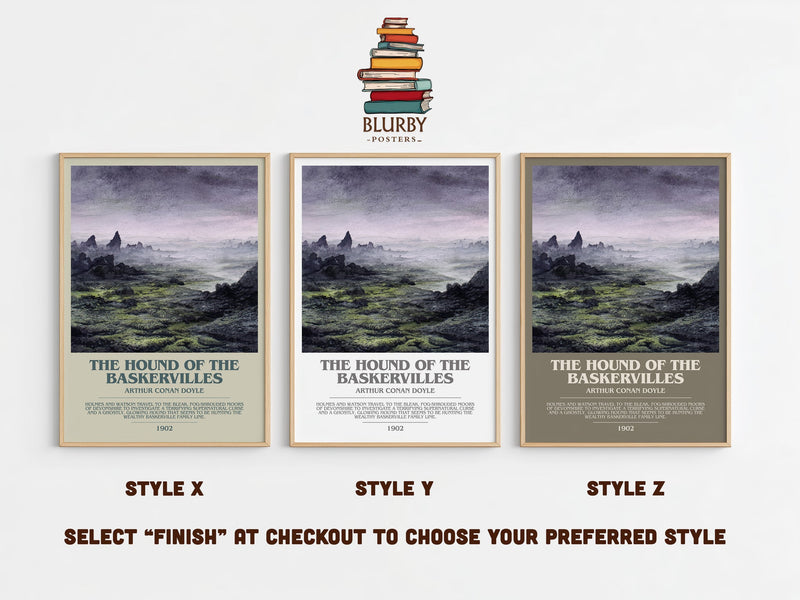 The Hound Of The Baskervilles bookish print in frame leaning in hallway – mystery wall art