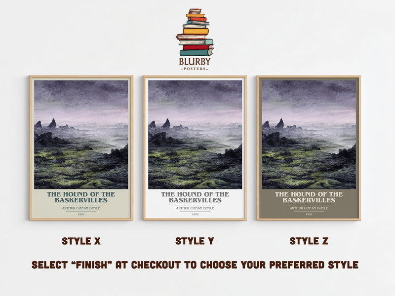 The Hound Of The Baskervilles book cover print in frame leaning in hallway – mystery wall art