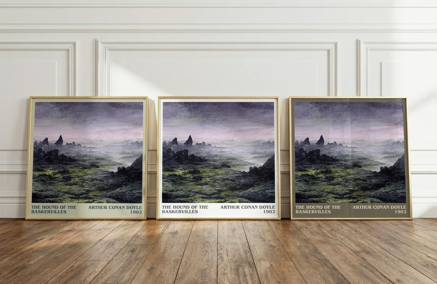 The Hound Of The Baskervilles literary print framed by window – literary home decor
