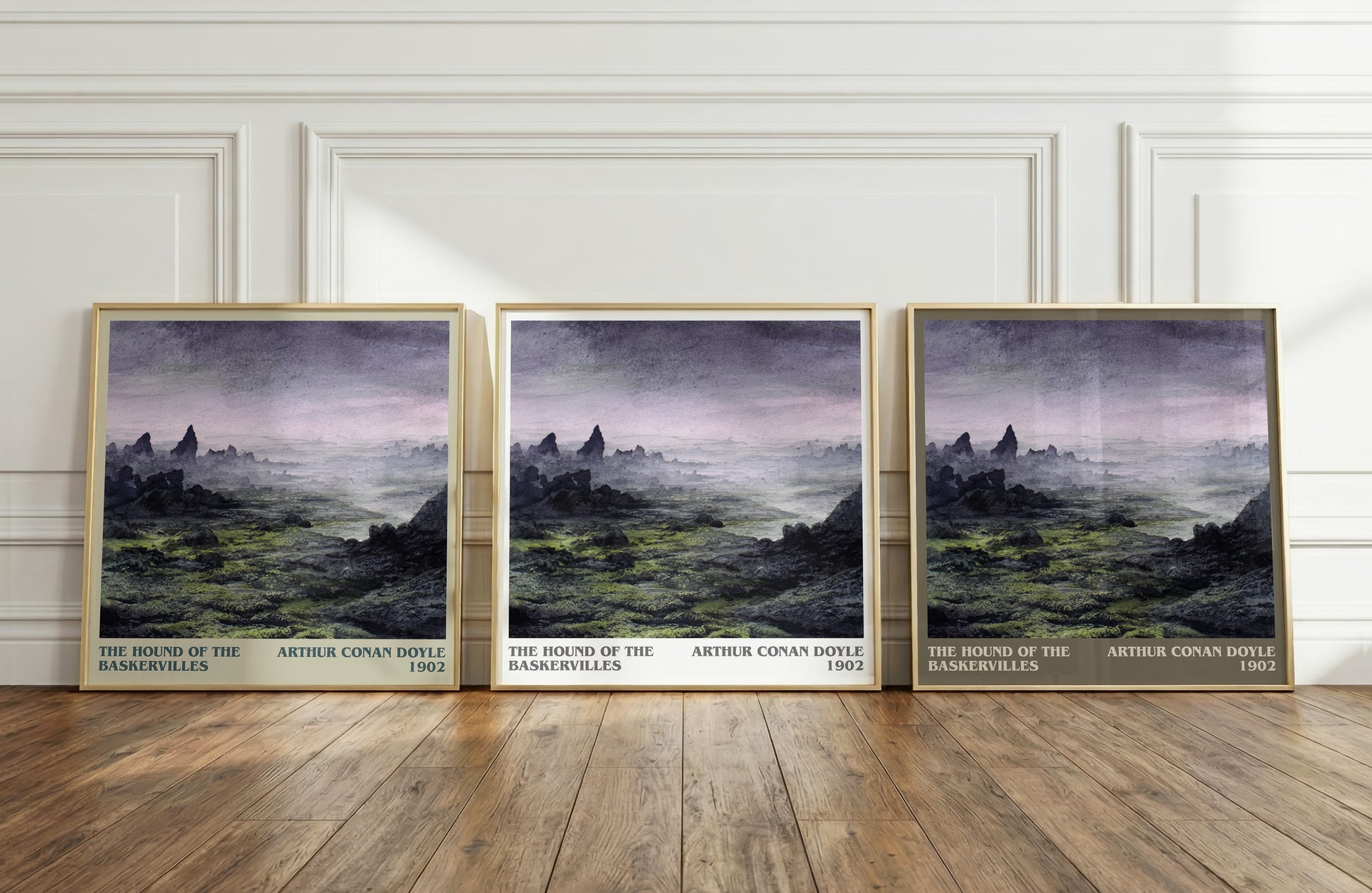 The Hound Of The Baskervilles literary print framed by window – literary home decor