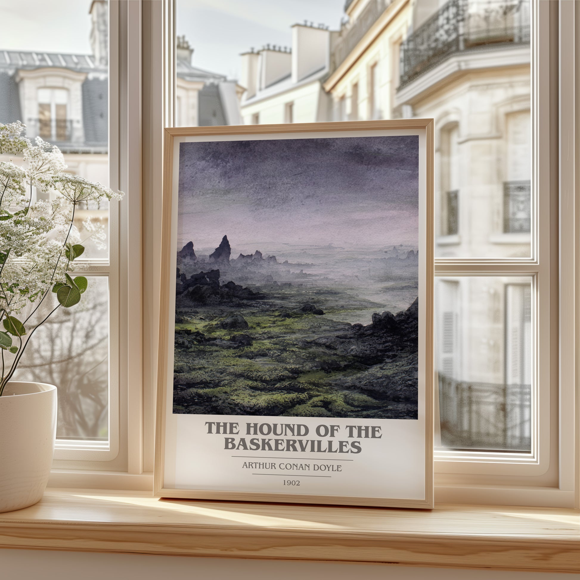 The Hound Of The Baskervilles book cover poster colour and style options – Arthur Conan Doyle book art