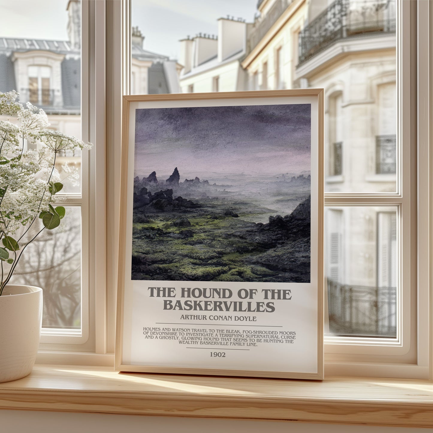 The Hound Of The Baskervilles bookish poster colour and style options – Arthur Conan Doyle book art