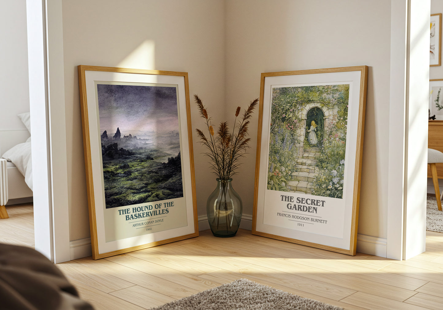 The Hound Of The Baskervilles book cover book poster framed on wall – mystery wall art