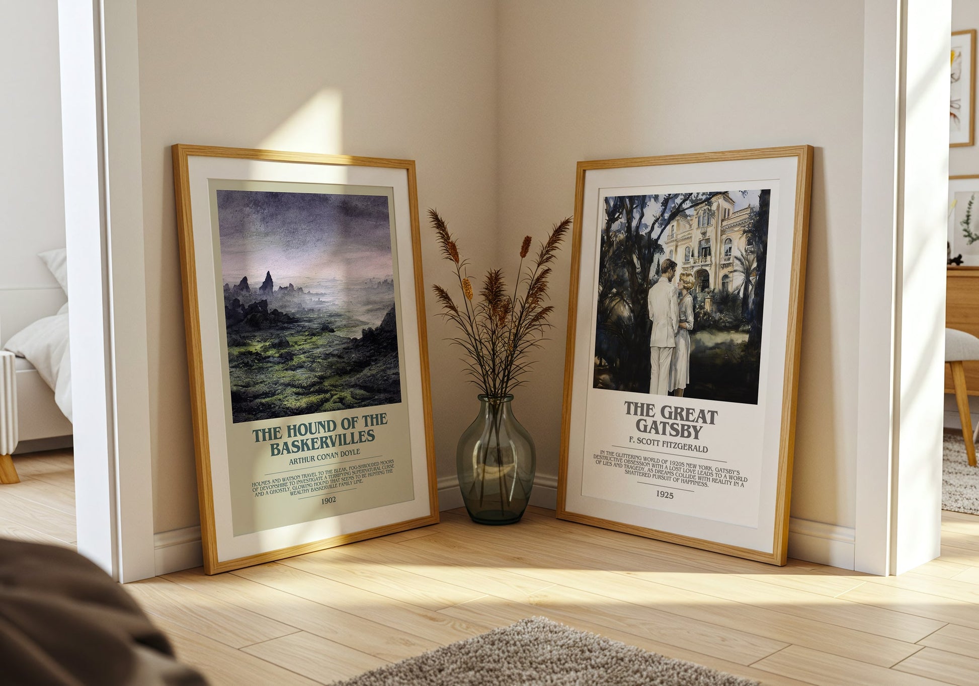 The Hound Of The Baskervilles bookish book poster framed on wall – mystery wall art