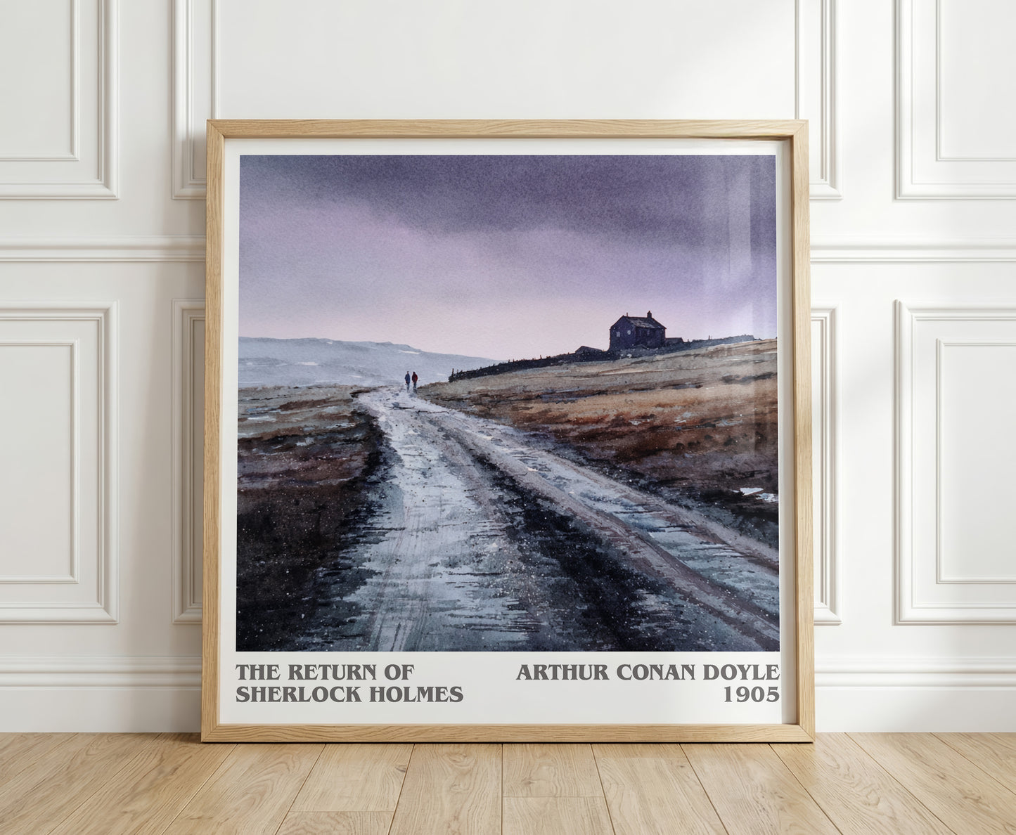 The Return Of Sherlock Holmes literary print in frame leaning in hallway – mystery wall art
