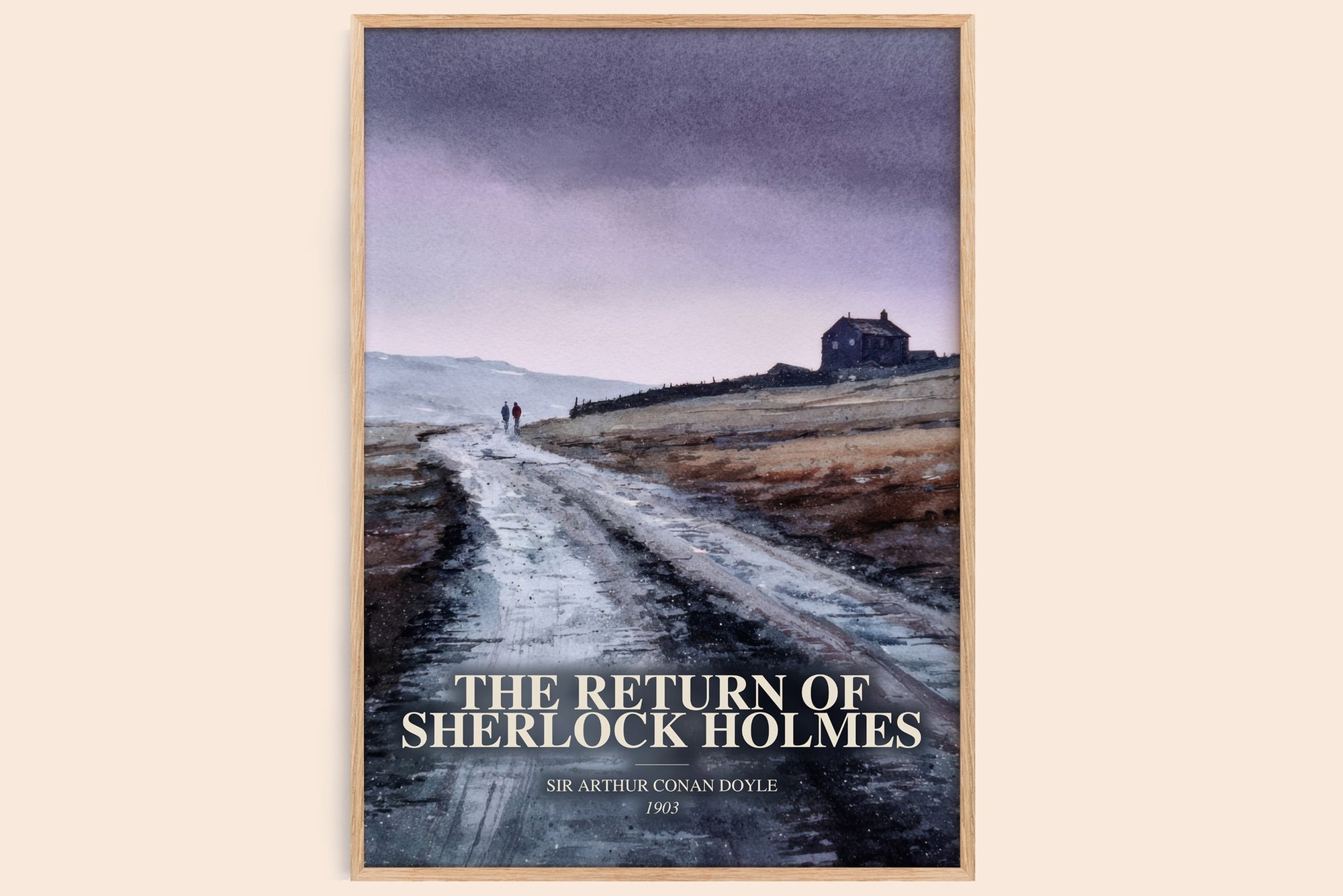 The Return Of Sherlock Holmes watercolour book poster by Sir Arthur Conan Doyle – framed literary art print