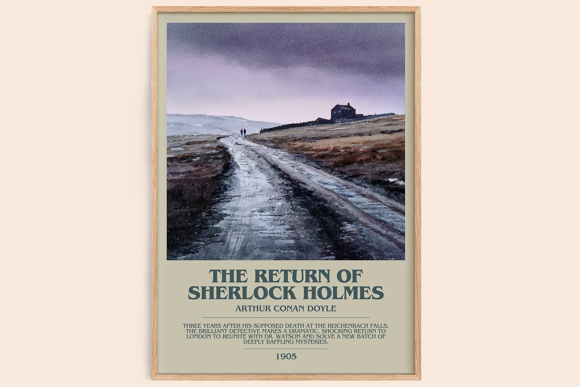 The Return Of Sherlock Holmes bookish book poster by Arthur Conan Doyle – framed literary art print