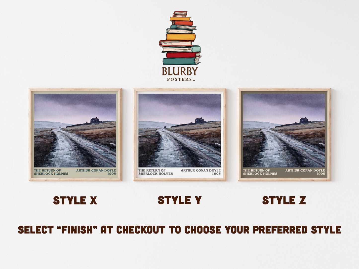 The Return Of Sherlock Holmes literary art print colour and style options – Arthur Conan Doyle book art