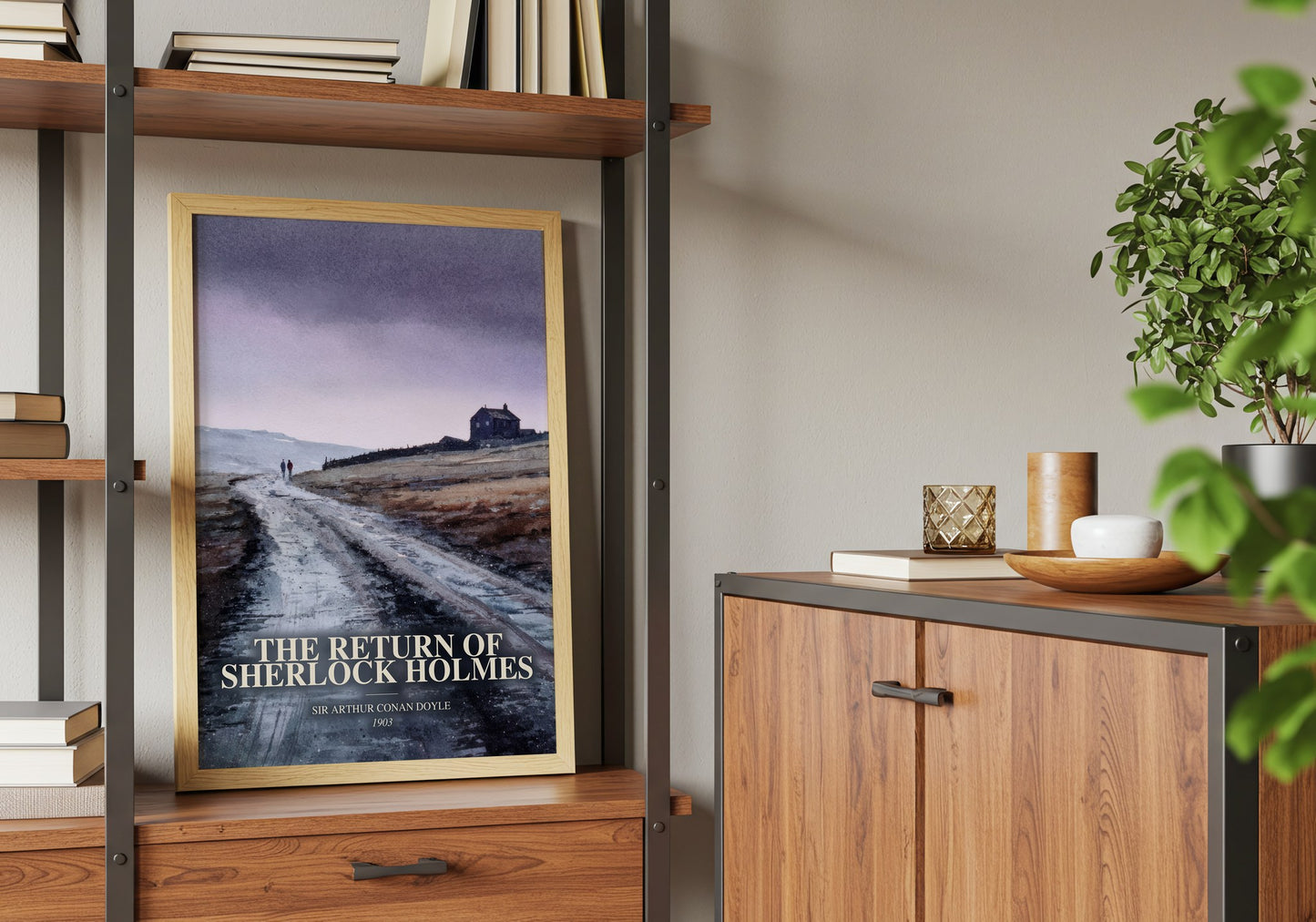 The Return Of Sherlock Holmes book watercolour illustration paper finish options – matte satin gloss