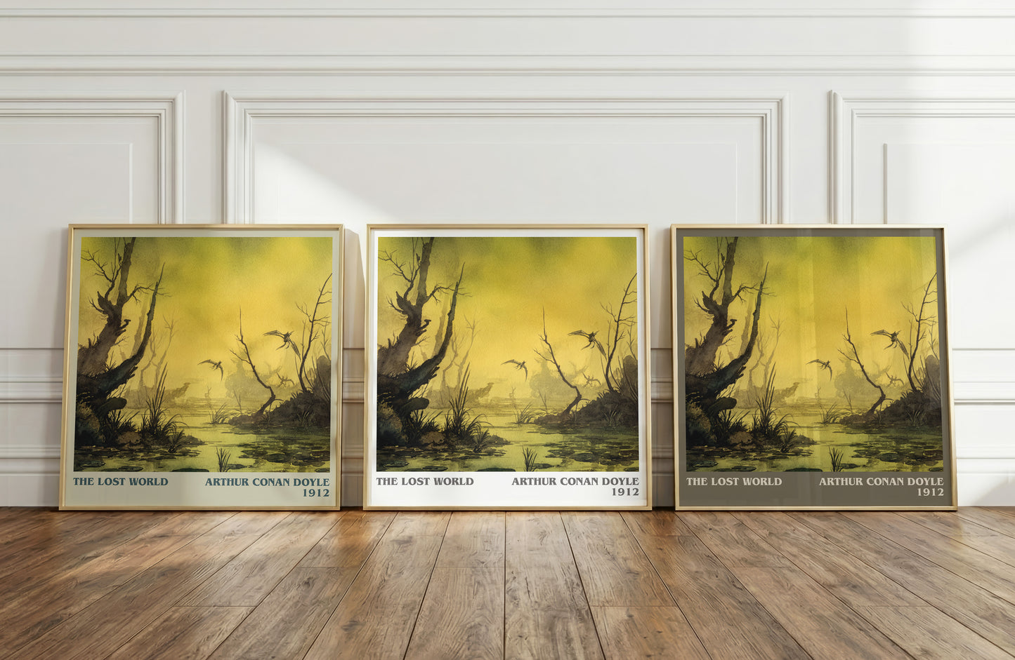The Lost World literary print framed by window – literary home decor