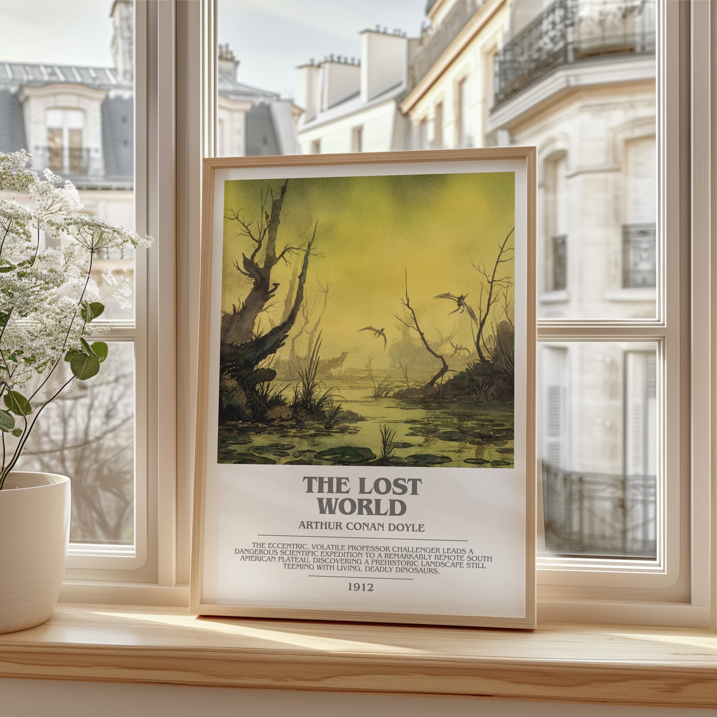 The Lost World bookish poster colour and style options – Arthur Conan Doyle book art