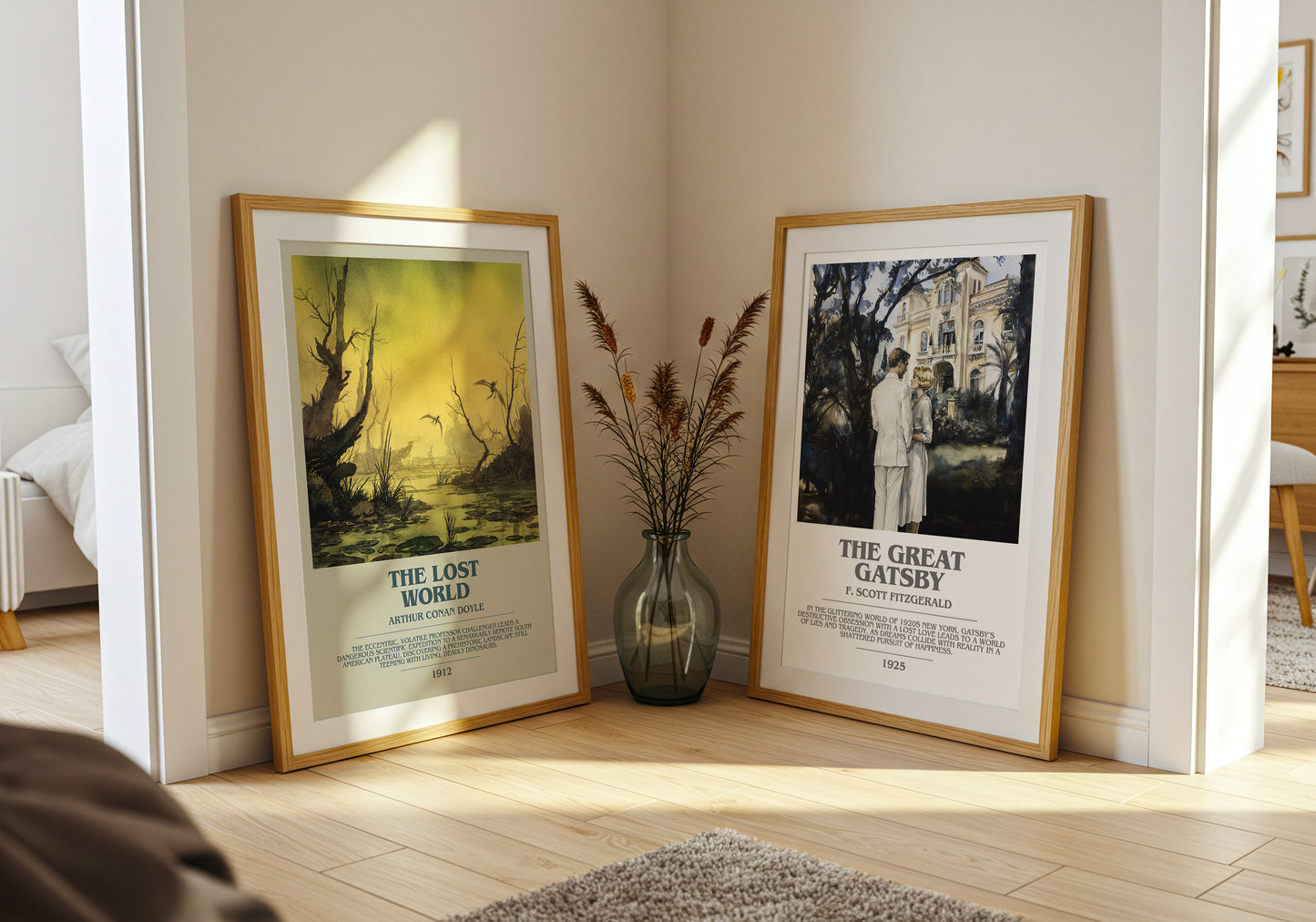 The Lost World bookish book poster framed on wall – adventure wall art