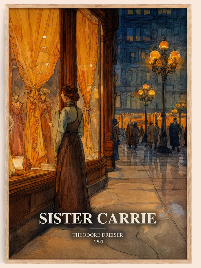 Sister Carrie Book Watercolour Illustration by Theodore Dreiser