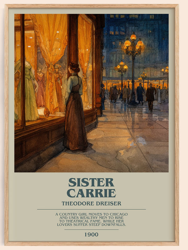 Sister Carrie Bookish Wall Art by Theodore Dreiser
