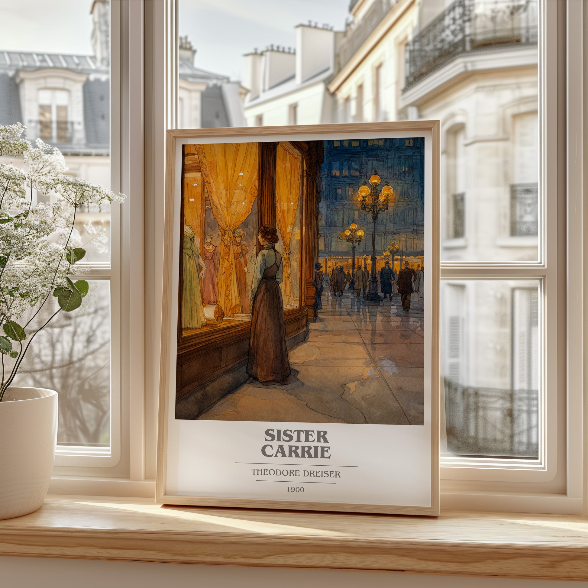 Sister Carrie book cover poster colour and style options – Theodore Dreiser book art