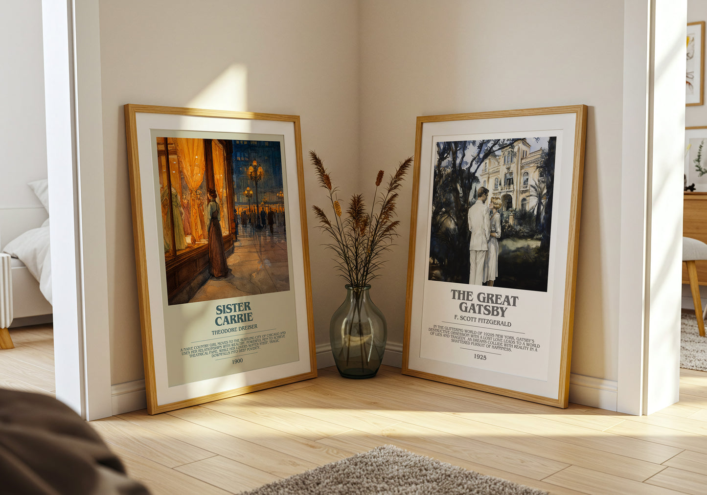 Sister Carrie bookish book poster framed on wall – classic literature wall art