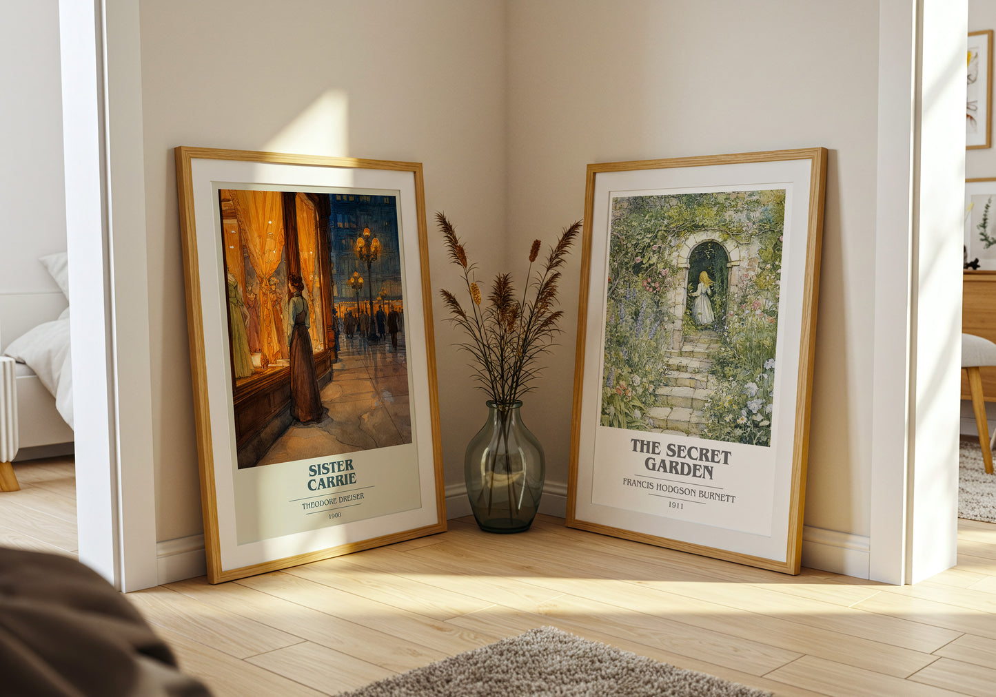 Sister Carrie book cover book poster framed on wall – classic literature wall art