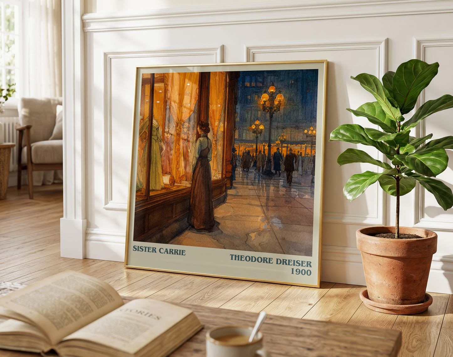 Sister Carrie literary poster paired in gallery wall – literary art prints
