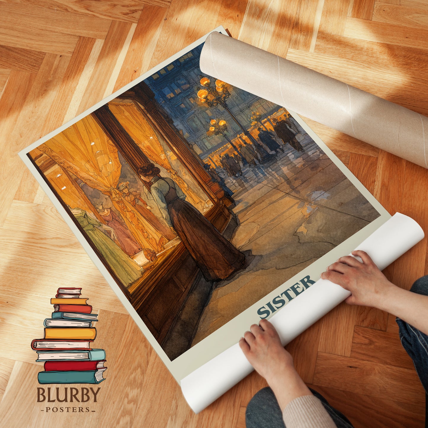 Sister Carrie book cover print on bookshelf – Theodore Dreiser fan gift