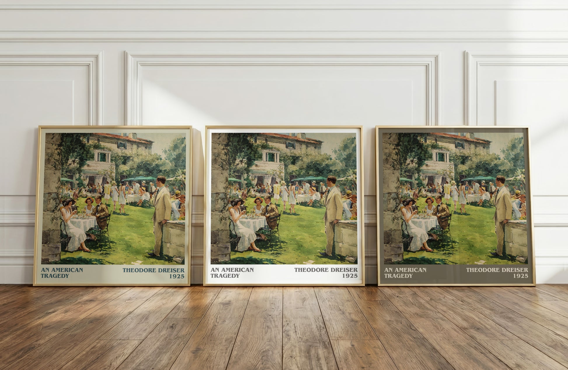 An American Tragedy literary print framed by window – literary home decor