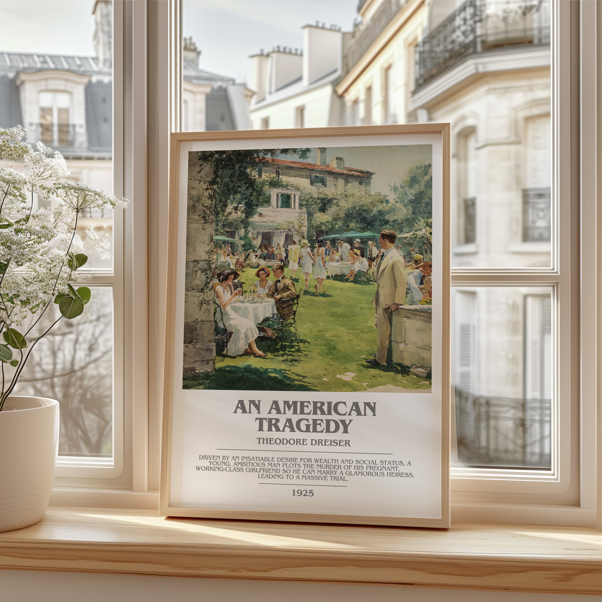 An American Tragedy bookish poster colour and style options – Theodore Dreiser book art