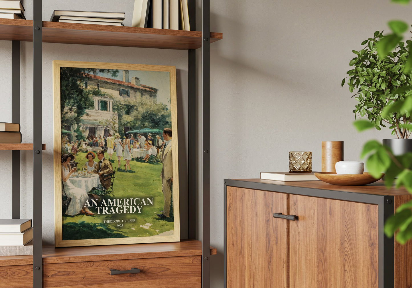 An American Tragedy book watercolour illustration paper finish options – matte satin gloss