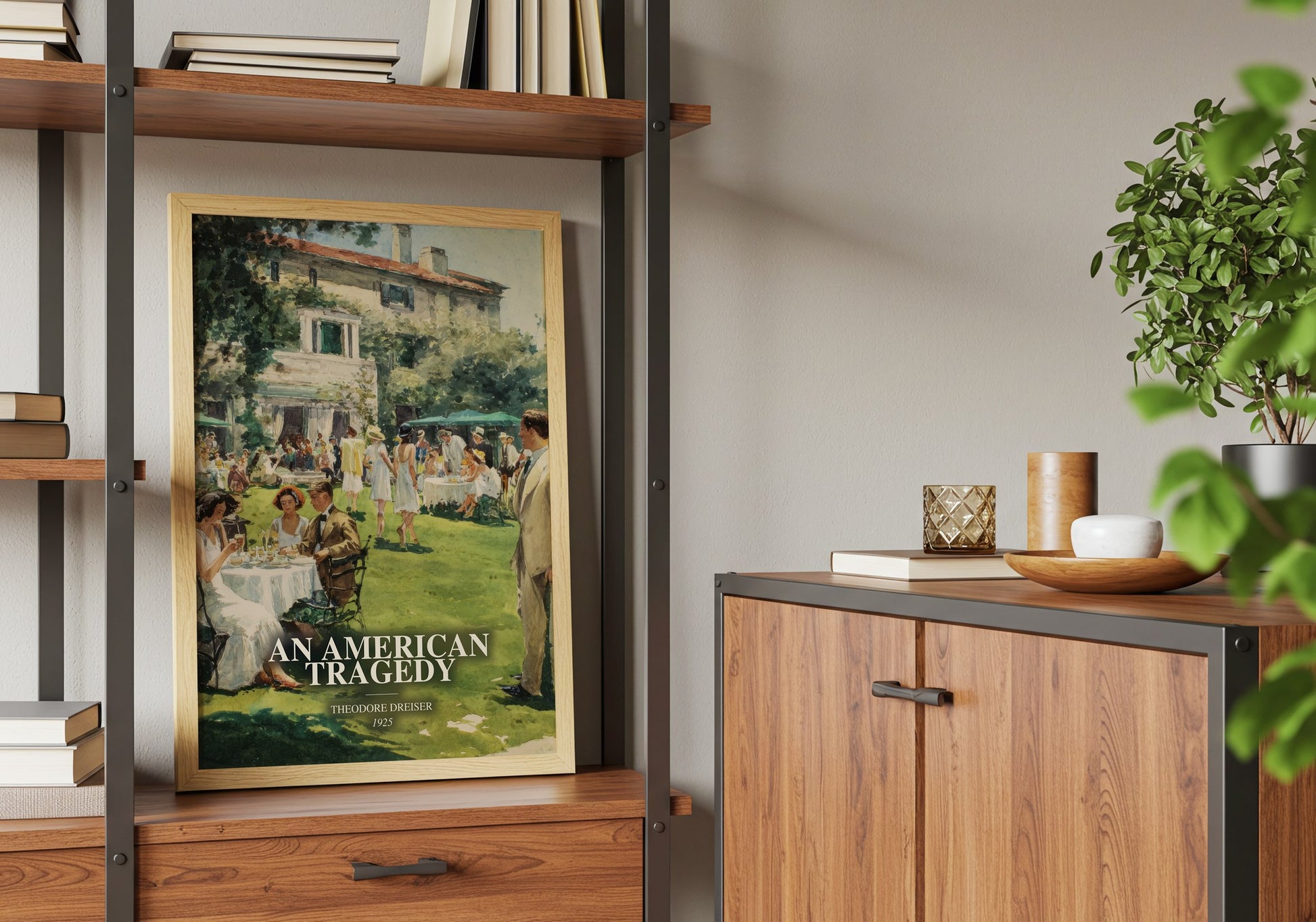 An American Tragedy book watercolour illustration paper finish options – matte satin gloss