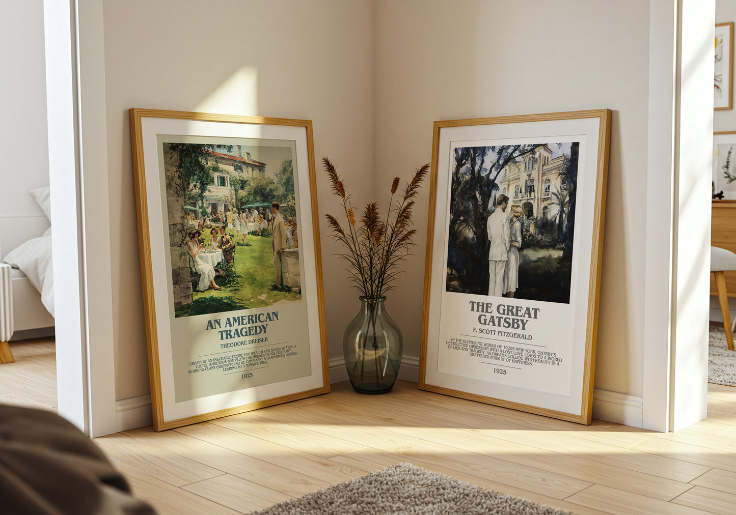 An American Tragedy bookish book poster framed on wall – crime wall art