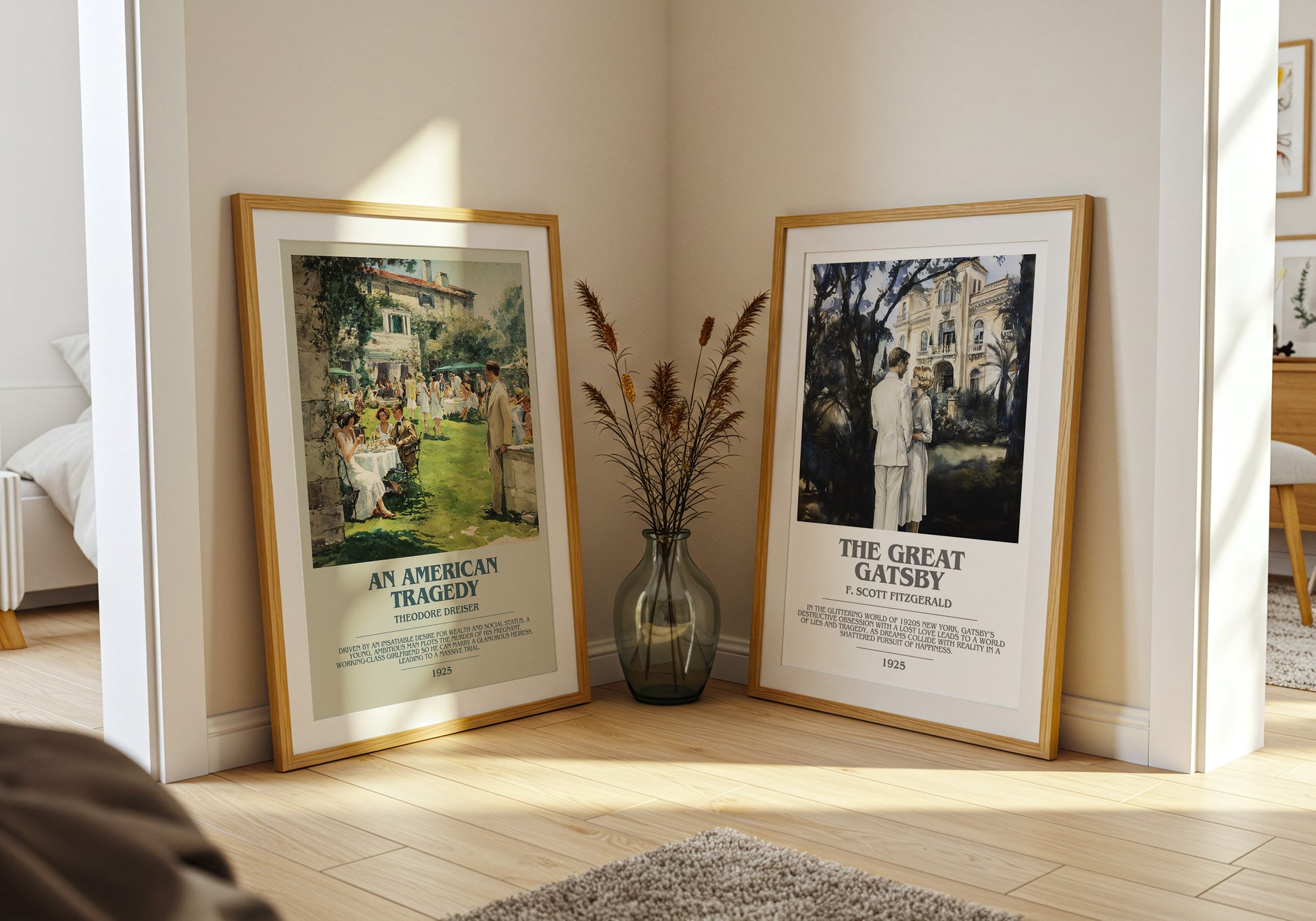 An American Tragedy bookish book poster framed on wall – crime wall art