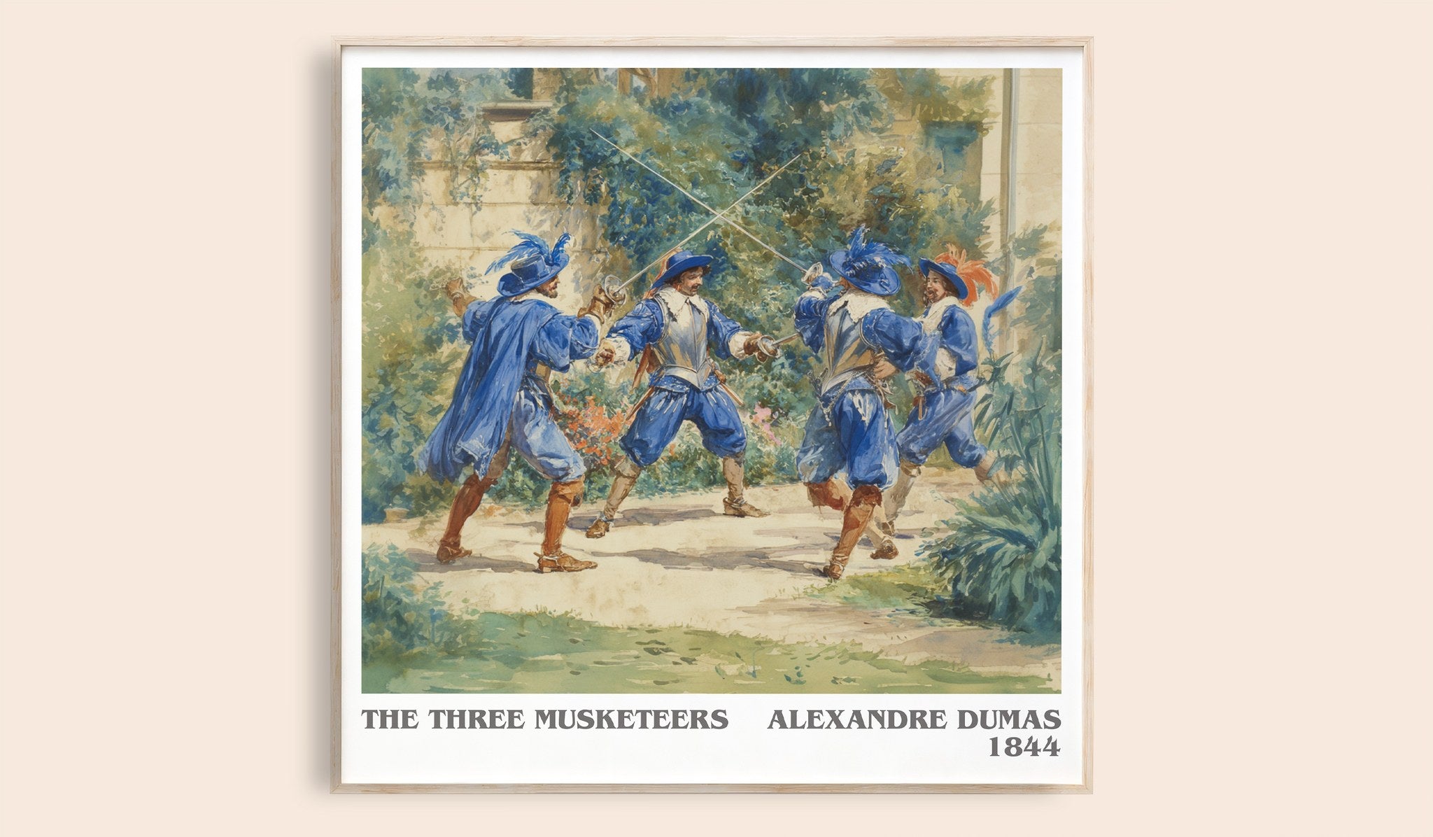 The Three Musketeers Literary Art Print by Alexandre Dumas