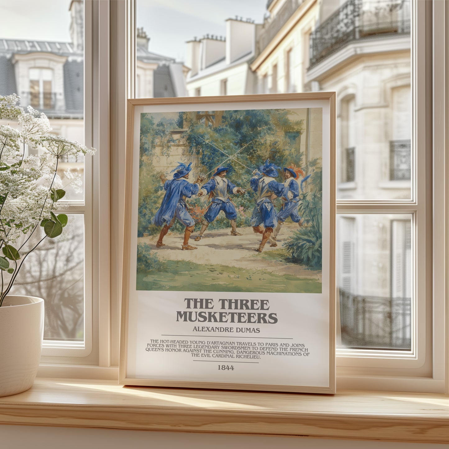 The Three Musketeers bookish poster colour and style options – Alexandre Dumas book art