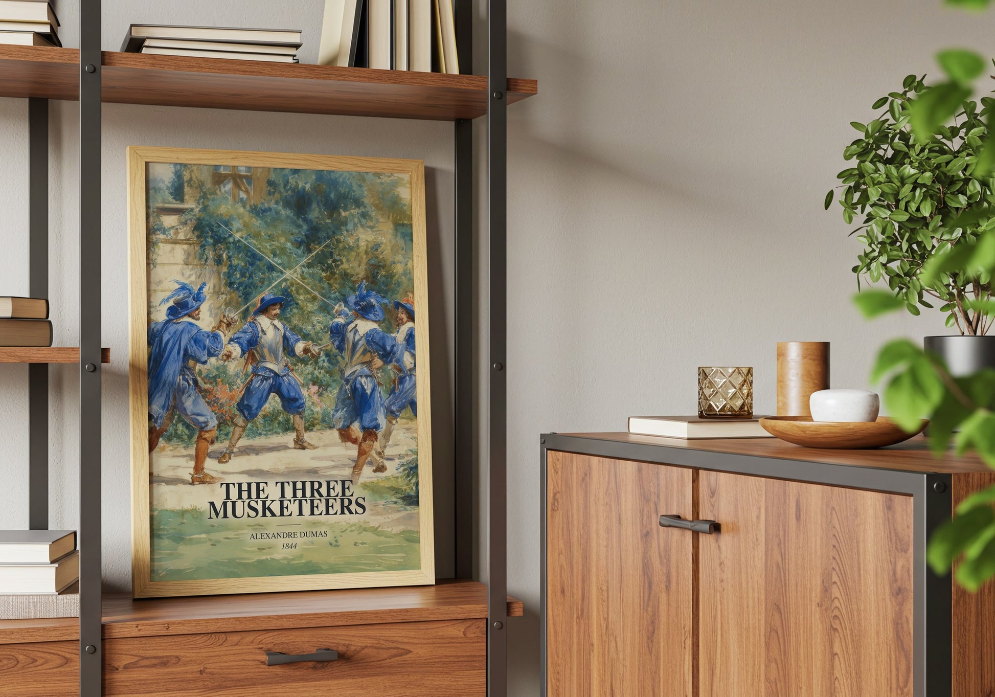 The Three Musketeers book watercolour illustration paper finish options – matte satin gloss