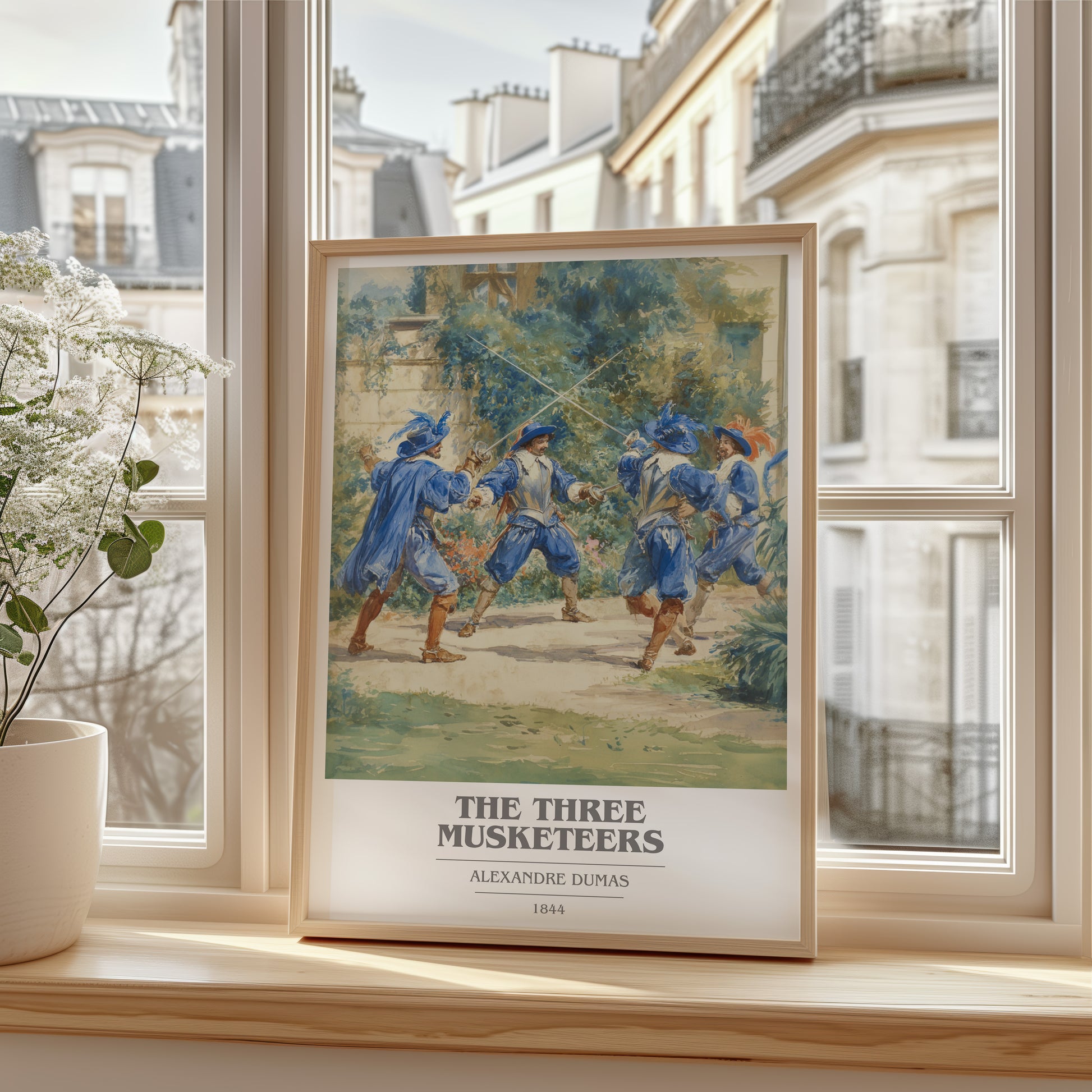 The Three Musketeers book cover poster colour and style options – Alexandre Dumas book art