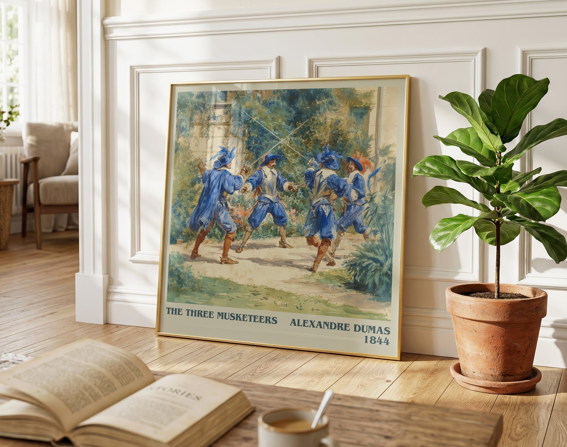 The Three Musketeers literary poster paired in gallery wall – literary art prints